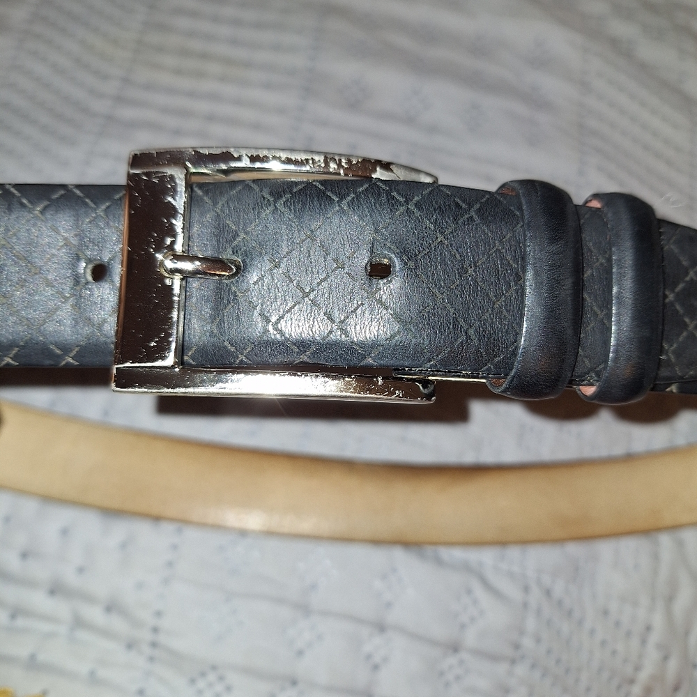 Ike Behar Men's Black Leather Belt